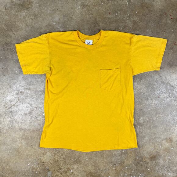 Vintage Screen Stars Gold Pocket T-Shirt Men’s Large Single Stitch 80s 90s - Picture 1 of 8